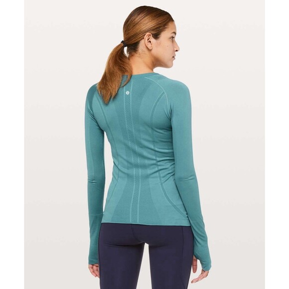 Lululemon Swiftly Tech Long Sleeve Crew. Pacific Breeze. Blue Teal.Womens. Sz 10 - Picture 2 of 16